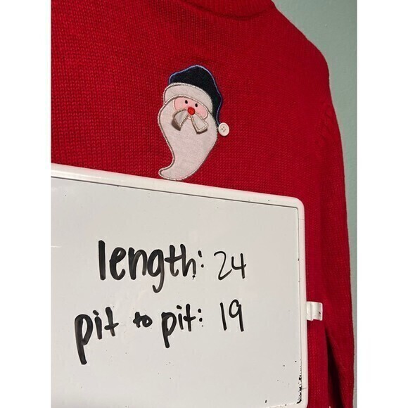 Vintage Basic Editions Women's Red Snowman Santa Claus Zip Up Sweater Small - Picture 11 of 11